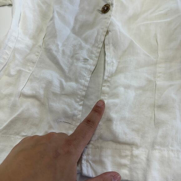 DL1961 Blouse Womens X Small White Audrey V Neck Button Up Linen - Picture 14 of 15